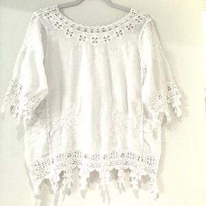 White 100% Cotton Embroidered Top